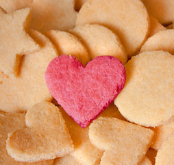 Biscuits aux amandes et coeur d'amoureuse