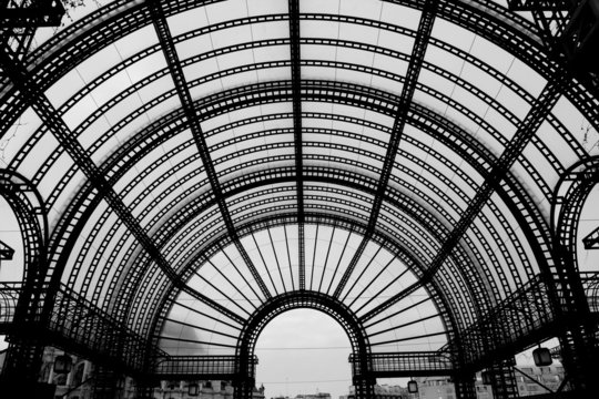 Roof of entrance of les Halles in Paris, France
