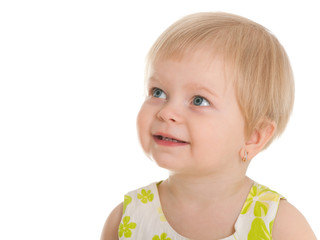 Lively blonde little girl