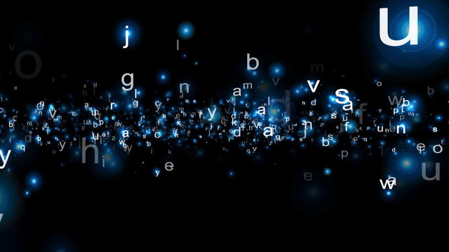 Alphabet particles soup