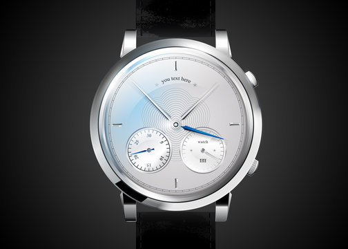 watches an icon with the clock face. EPS10, transparency