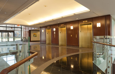 Elevators in office building