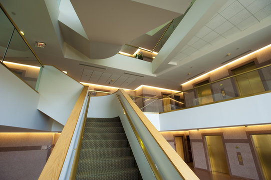 Staircase in lobby of a commercial or office building