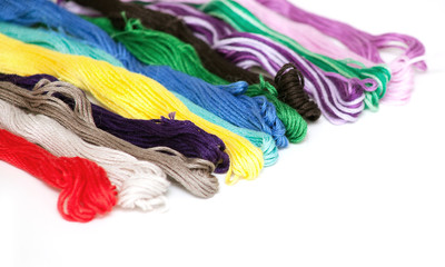 multicolored cotton threads