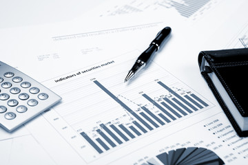 Naklejka premium financial charts and graphs