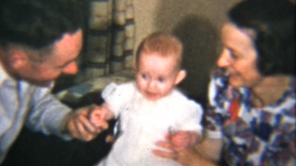 Proud Parents With Their Baby Girl (1939 Vintage 8mm)