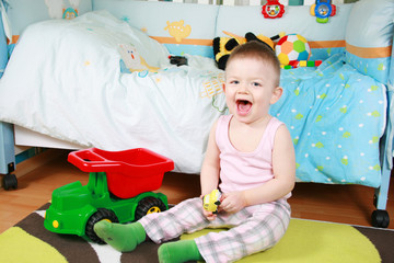 boy playing in his room