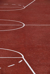 Basketball playground in red