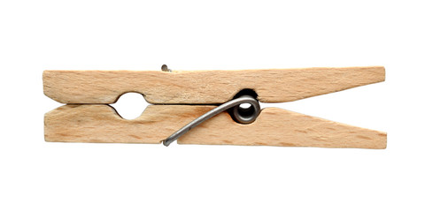 Clothespin isolated on white background