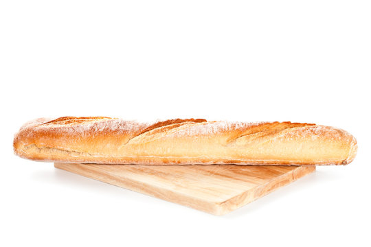 baguette on the wooden board