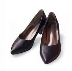 Pair of classic womanish black shoes