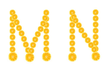 Alphabet made by orange