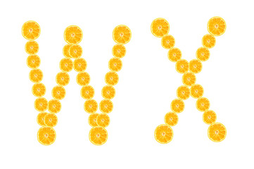 Alphabet made by orange