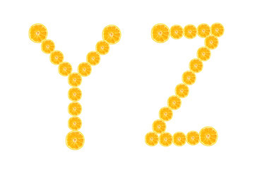 Alphabet made by orange