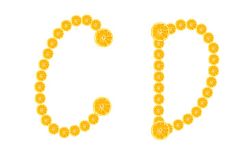 Alphabet made by orange