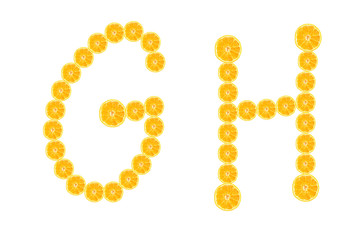 Alphabet made by orange