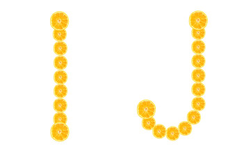 Alphabet made by orange