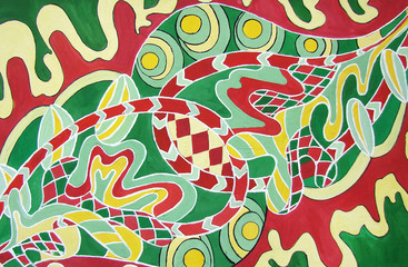 Happy abstract painting. Festival.