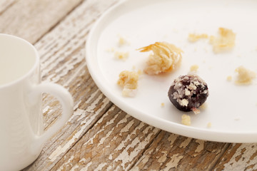 dessert gone - pastry crumbs