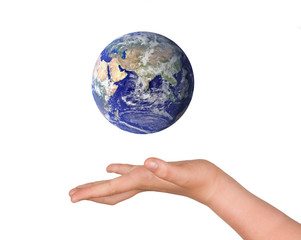 Hands with planet earth