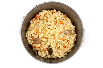 pilaf in a cauldron