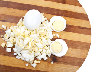 sliced boiled egg