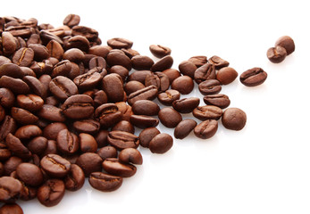 Coffee beans on white background