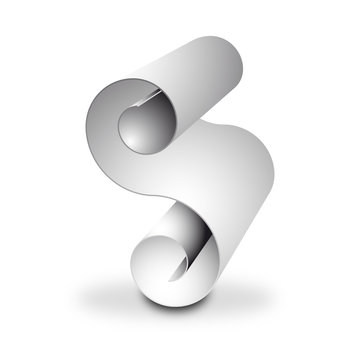 icona pergamena, foglio, ricciolo