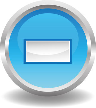 Button rund blau - minus minuszeichen