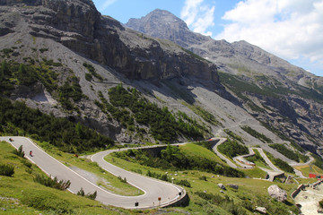 Stelvio Pass in Stelvio National Park - Italian Alps