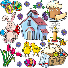Fototapeta premium Easter icon set