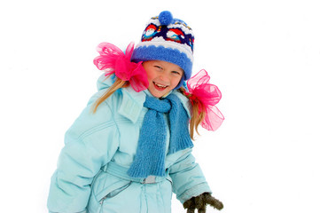 Fototapeta na wymiar Little Girl in Winter Clothes