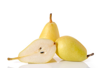 Fresh pears on white background - 31009436