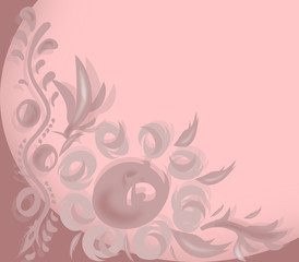 Романтичная открытка расписанная цветастым узором