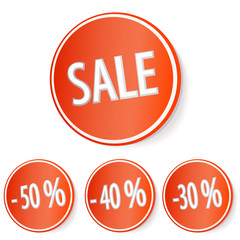Set of discount stickers
