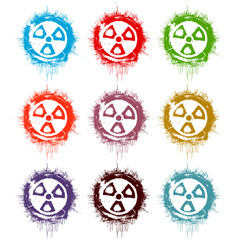 color radioactive hazard signs