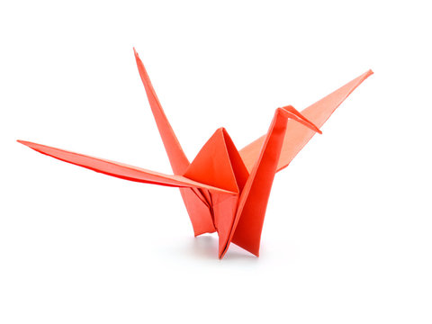 Red origami crane