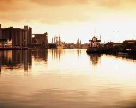 River Lee And Docks, Cork City, Ireland