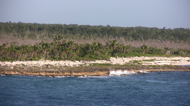 Rugged coastline in Yucatan Mexico