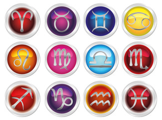 horoscope zodiac vector many colored signs.
