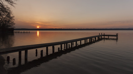 Fototapeta na wymiar sunset at lake Starnberg