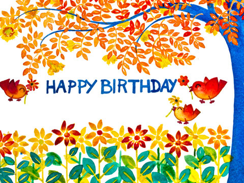 Colorful happy birthday greeting card