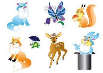 set of the wildlifes cartoon
