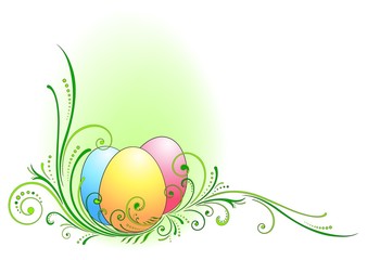 Easter multicoloured eggs