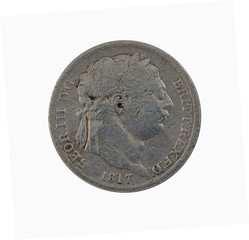 George III Sixpence Coin,1817 - obrazy, fototapety, plakaty
