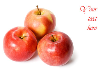 Red apple isolated on the white background