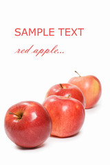 Red apple isolated on the white background