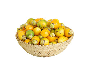 A basket full of ripe areca nut