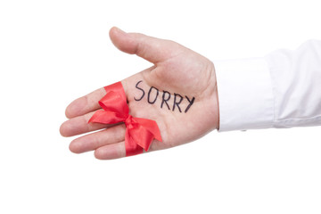 palm with inscription