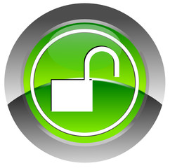 Unlock glossy icon